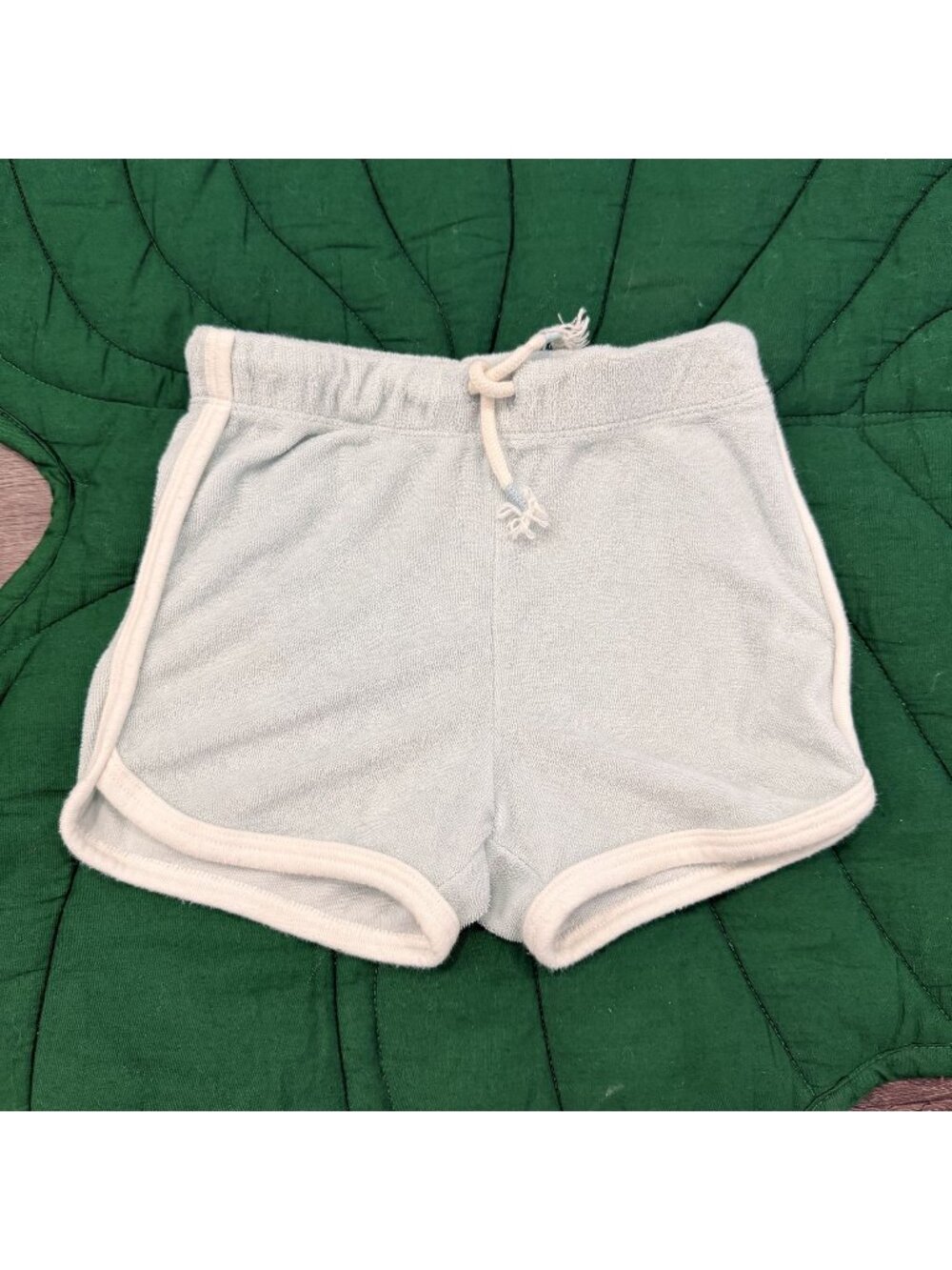 Little Co 3T Light Blue Green Terry Cloth Dolphin Hem Shorts